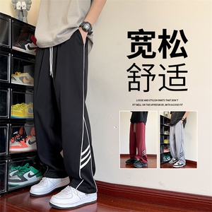 直播数据款 春季新款撞色侧条纹伞兵裤宽松直筒休闲裤 K503-P32图片