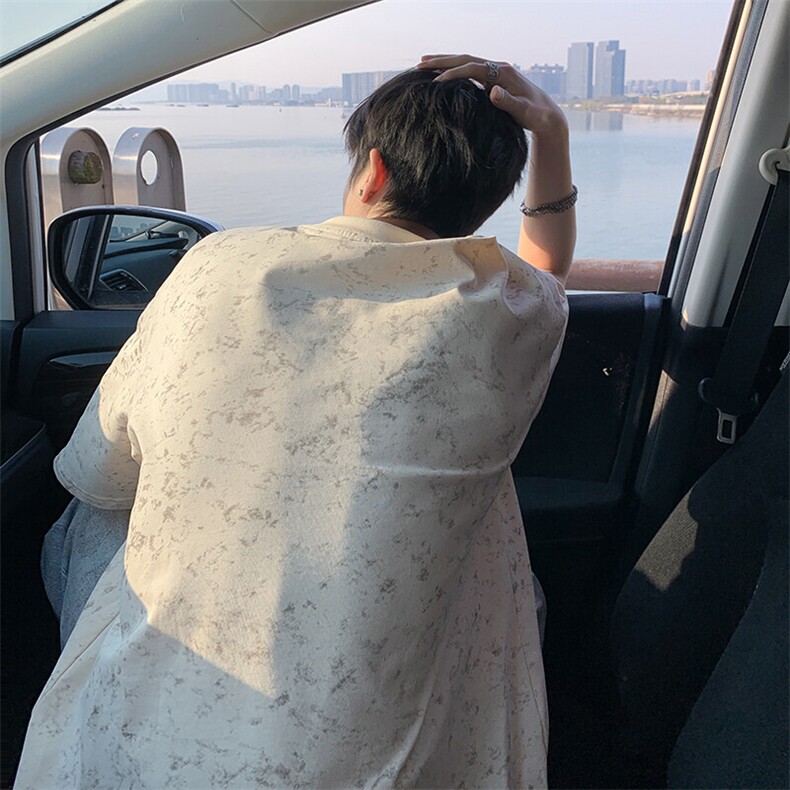 万针刺绣工艺得物抖音240克重磅宽松纯棉美式做旧扎染短袖T恤,男装T恤,电商A486