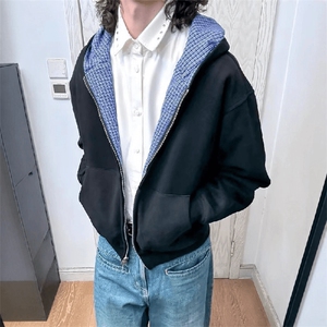 抖音得物高品质二开 26春季美式潮牌两面穿连帽卫衣开衫男女外套图片