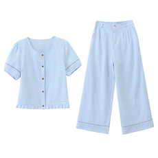 现货主推新款老钱风法式气质棉麻女套装2D050-A2622P165K258，女装套装/套裙，琦鑫阁（原依鑫阁）
