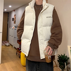 港风冬款休闲字母印花休闲立领羽绒马甲A247-MJ828特批115控168，男装背心/马甲，电商A247