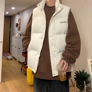 港风冬款休闲字母印花休闲立领羽绒马甲A247-MJ828特批115控168图片