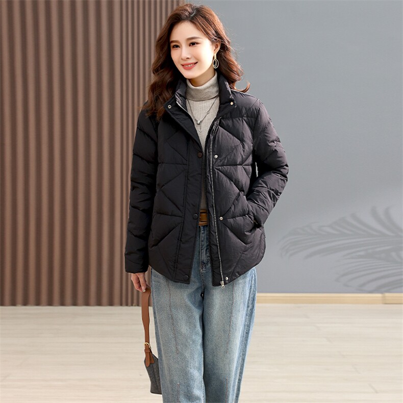 时尚百搭短款立领羽绒服保暖轻便显瘦外套,女装羽绒服,文熹诺