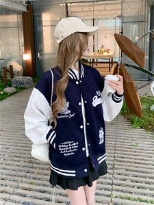 现货棒球服外套女2026春秋新款小个子超火休闲洋气减龄短款图片