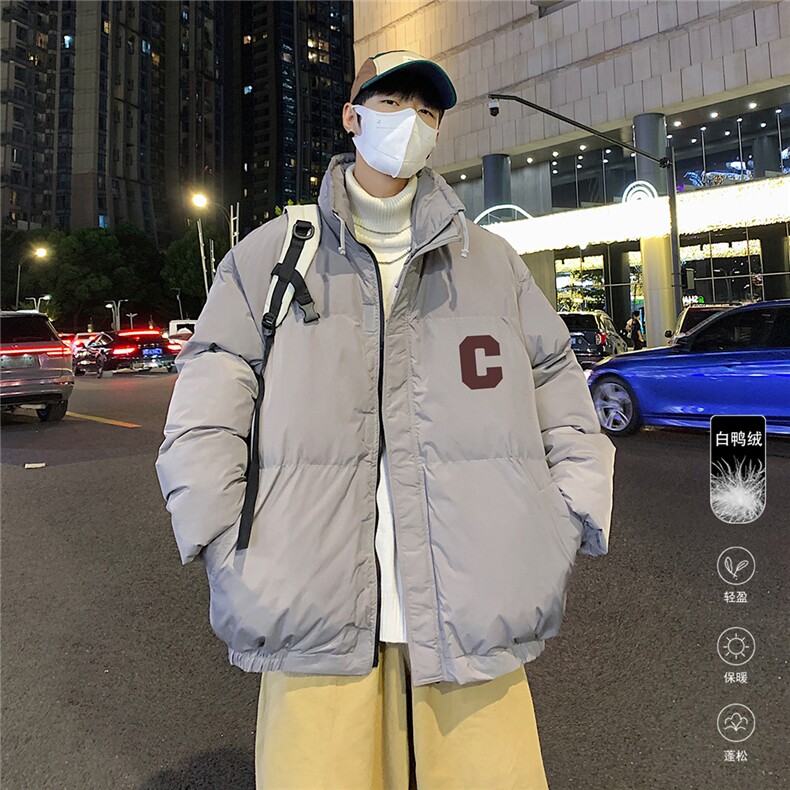 港风23新款冬季时尚百搭美式加厚情侣羽绒服外套YR228P195控258,男装羽绒服,电商A247