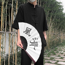 现货新中式亚麻短袖风棉麻中华立领盘扣衬衣MT8515-P38控58，男装T恤，星座205-5
