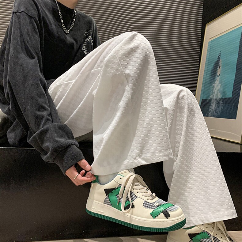 春装现货港风宽松休闲直筒抽绳运动裤男装DM157-P40，女装休闲裤，电商D321-1