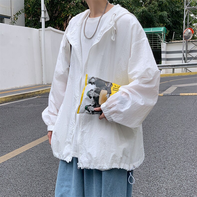 F3043/P45夏季防晒衣连帽纯色薄款外套夹克情侣男女中性风防晒服，男装夹克，电商A141
