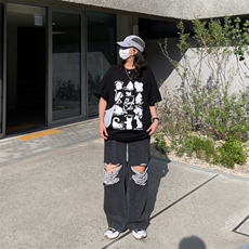816B-T1039-P40情侣！猫咪t恤纯棉宽松ins韩慵懒男女，男装T恤，星座816B