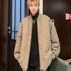 冬季小个子日系菱格棉服外套男女宽松学生百搭工装棒球服MY163，男装棉衣，星座1116A-1（原606A）