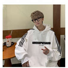 美式三杠条纹复连帽卫衣秋冬男女宽松长袖SWY2457-P55控8850棉，男装卫衣，电商B370