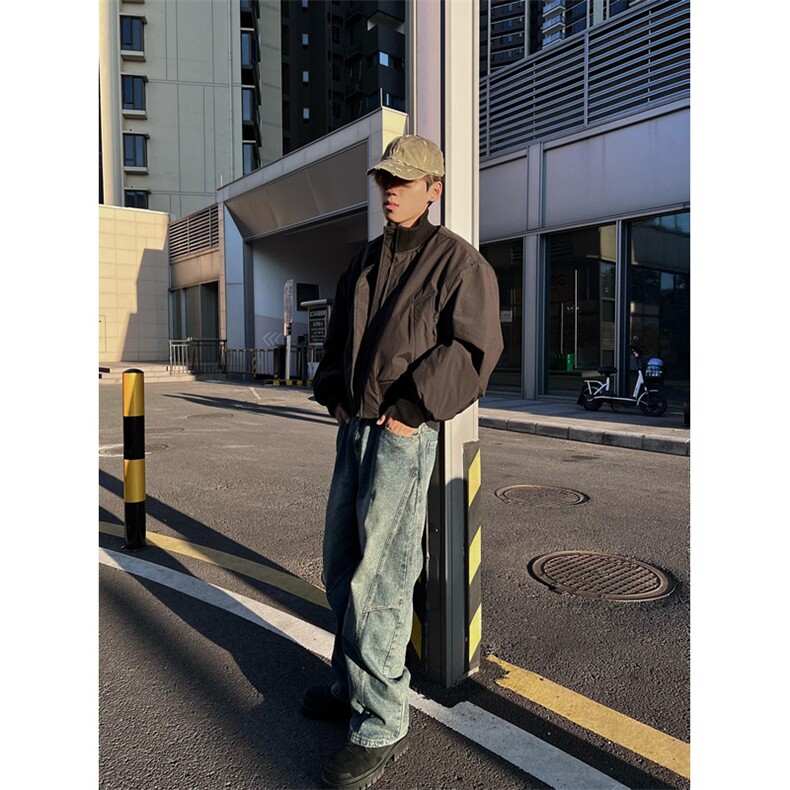 时尚潮流日系ins流行百搭飞行员夹克棉服男秋冬款外套M2923,男装夹克,星座1116A（原606A-3）