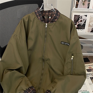 F109-P56 美式复古设计感工装外套 2024秋冬新款潮牌oversize夹克图片