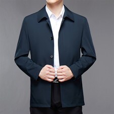 男士2023年春季新款休闲风衣中青年纯色简约翻领外套JHL988-P140，男装风衣，电商B212（原钱塘6029）