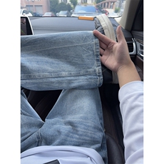 B221美式ins暗黑高街重工艺修身微喇牛仔裤LK25547-特P45控78，男装牛仔裤，电商B221