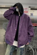 港风高街痞帅假两件男装外套美式短款潮牌皮衣夹克A157B-J196-P98，男装夹克，电商A157B