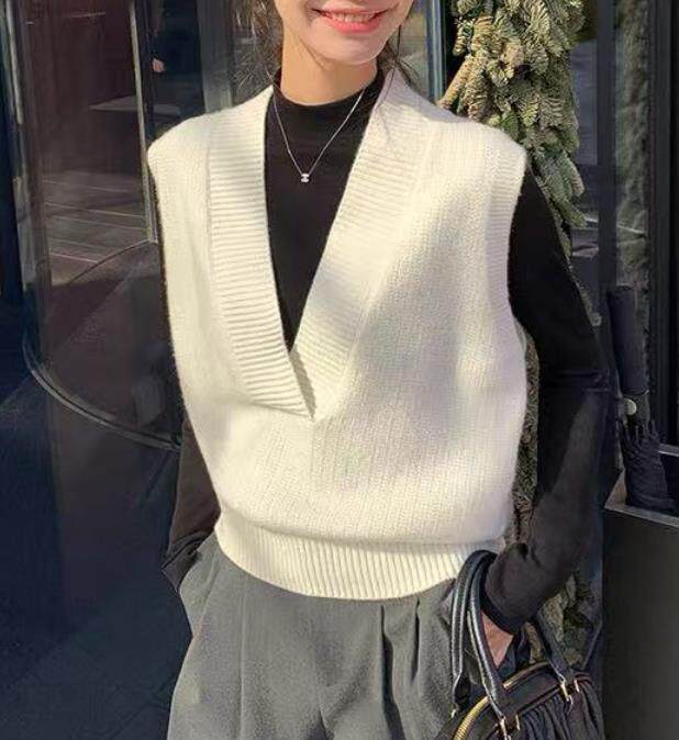 2025年秋季通勤休闲时尚百搭马甲，女装马甲，半城羊绒