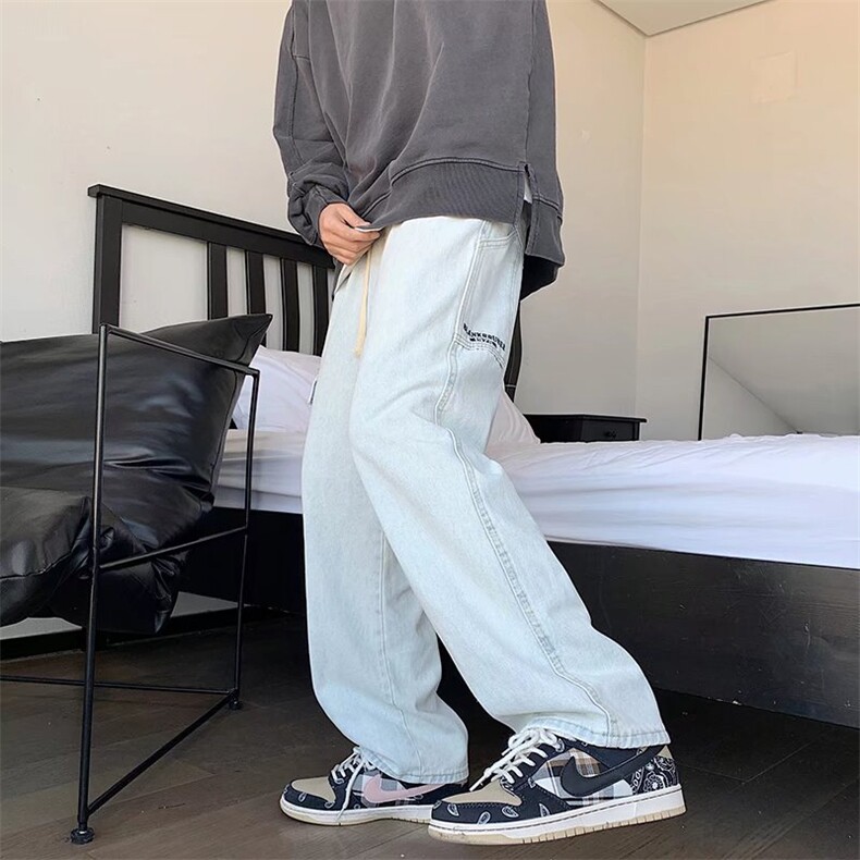 牛仔裤男宽松直筒裤NK437P40,男装牛仔裤,星座1116-2