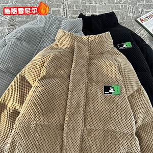 特批P100无差价冬新港风雪尼尔立领棉衣男欧棉绒棉袄大码棉衣M95图片