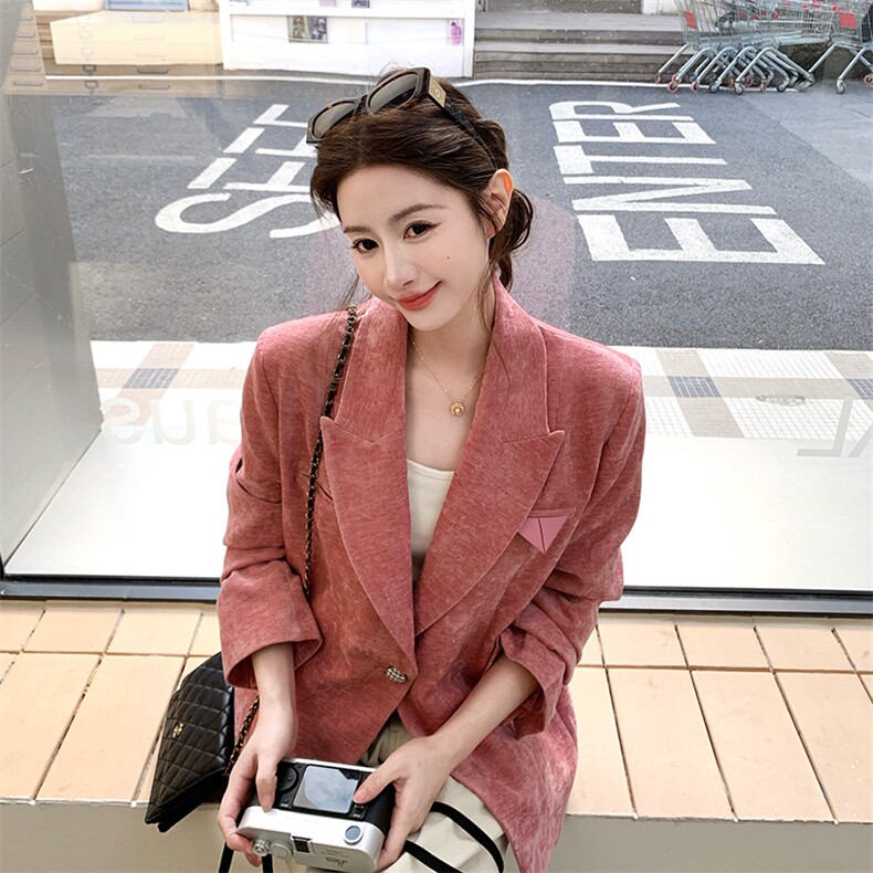 春季新款大货2026春季新款定制丝绒压花西装女M2603P155K248,女装短外套,2C268