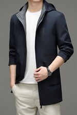 2023秋季男装休闲风衣中老年可脱卸帽上衣外套MNSAR1945-P220，男装风衣，电商B212（原钱塘6029）