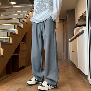 特批P30无差价2025新港风设计感菠萝格垂感休闲裤大码阔腿裤K5602图片