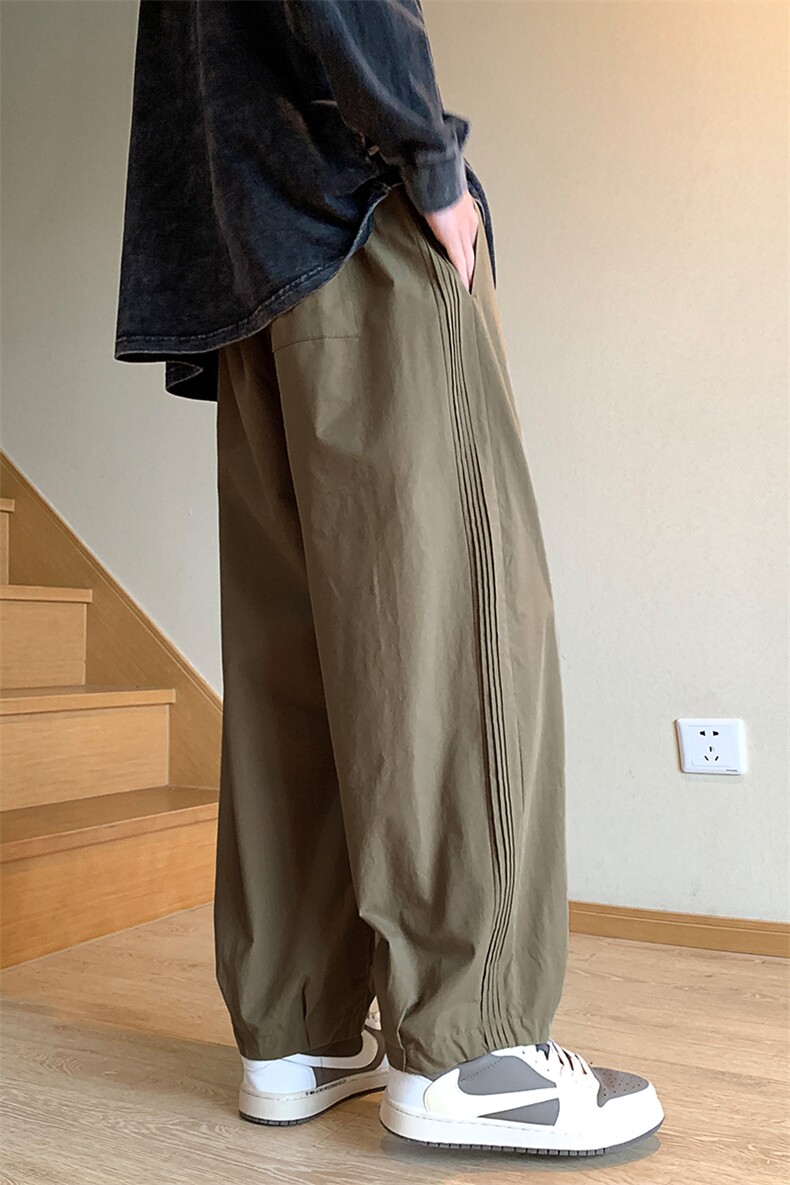 日系阔腿灯笼裤情侣宽松简约休闲裤山系工装裤秋K199TP45控75,男装工装外套,电商A102B