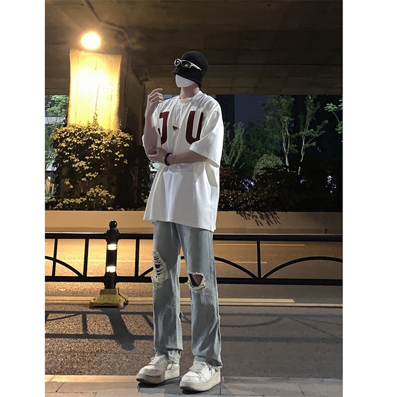 B221 美式ins高街暗黑系小众拉链直筒牛仔裤 LK23073-P65 控88图片