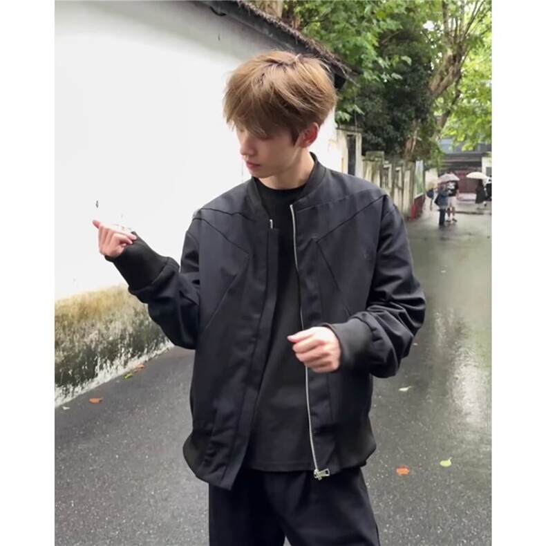 ins质量红内短宽版型夹克日系慵懒流行新款潮流简约文艺时尚,男装夹克,星座601-1