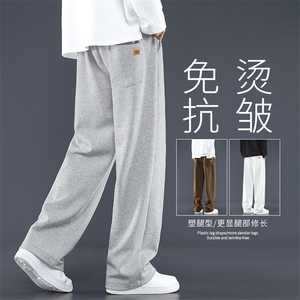 休闲裤男士夏季超薄宽松直筒阔腿潮牌垂感运动裤子WK86-1特批-28图片