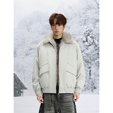雪景毛领座山雕冬季新款美式潮牌加厚棉衣男百搭棉服-A2343P99，男装棉衣，电商B241