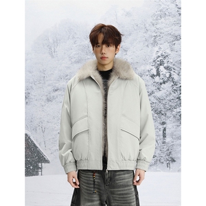 雪景 毛领座山雕冬季新款美式潮牌加厚棉衣男百搭棉服-A2343P99图片