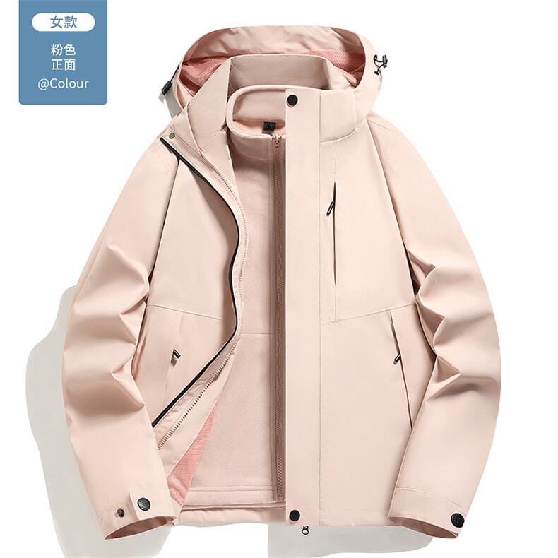 休闲情侣时尚两件套潮加绒加厚潮内胆冲锋衣228-1-9386-P135，男装夹克，星座228-1