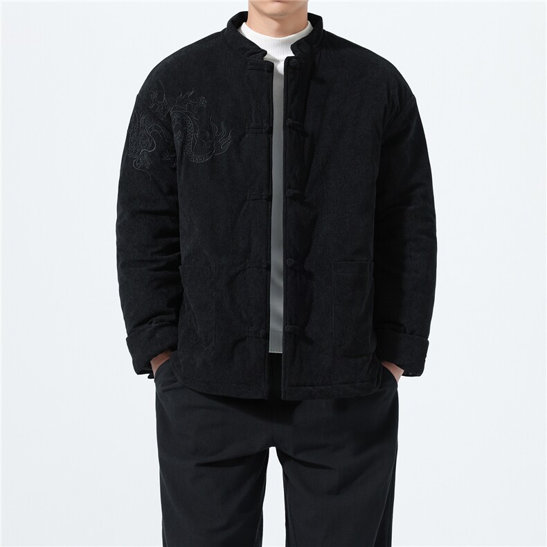 风立领灯芯绒棉衣男加厚潮盘扣棉衣xz815-9885-P185，男装棉衣，星座815（原A203）