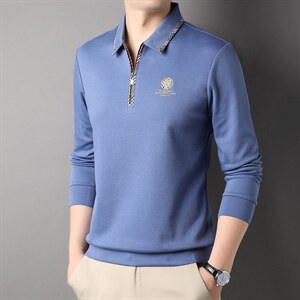G99611男式秋季服装新款长袖T恤青年翻领卫衣四季打底体恤P65图片