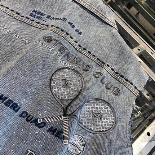 重工设计牛仔马甲外套，女装马夹，G55