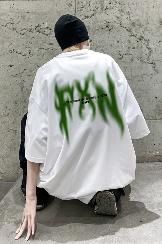 高街字母印花纯棉短袖T恤大码XZ604-DT211-P25控38,男装T恤,星座604