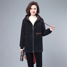 2025冬季新款时尚小熊刺绣加绒保暖牛仔棉衣女短款修身显瘦外套，女装棉衣/棉服，衣之秀