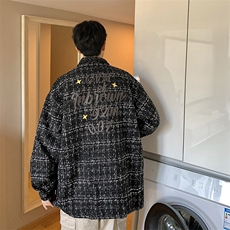 1港风小香风长袖衬衫男大码中性风情侣潮衬衫男CCS8019P45控68，男装衬衫，星座226-2