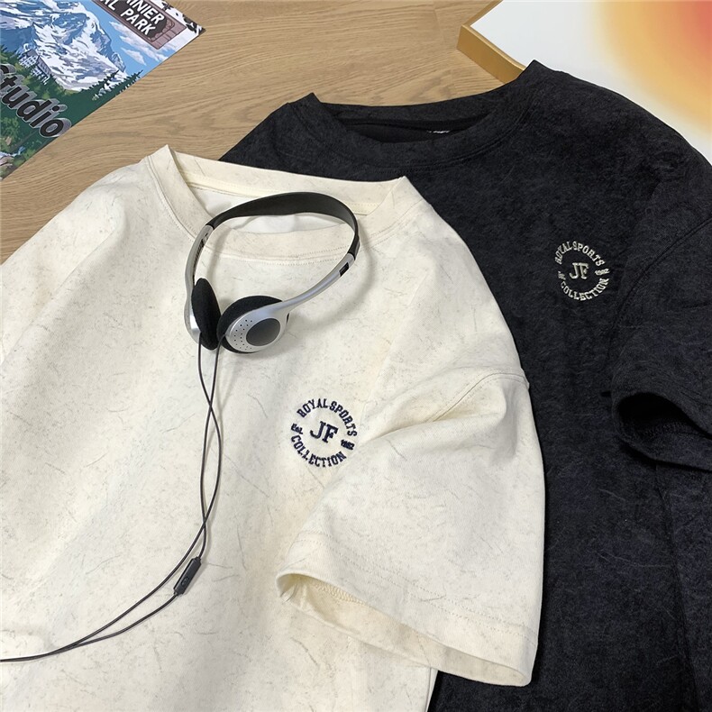 数据大250克重磅砂洗刺绣天丝棉冰丝短袖T恤JF205-特P38控58,男装T恤,电商A422-1
