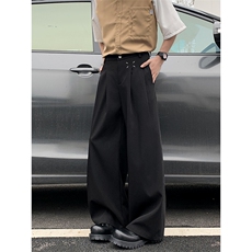 裤子男英伦雅痞男装西裤垂坠感高级感阔腿休闲长裤X0325-P40，男装西裤，星座308B-2
