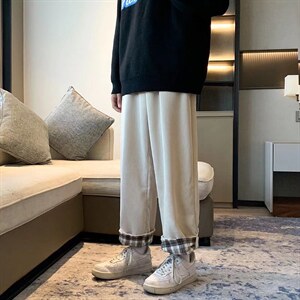 灯芯绒裤子男港风ins潮牌痞帅百搭A887P33加绒43图片