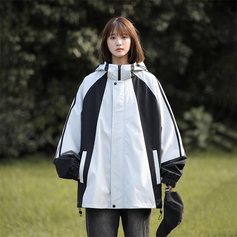 815A-MJ78362-65特秋冬装新款拼接登山服三防冲锋衣外套夹克图片