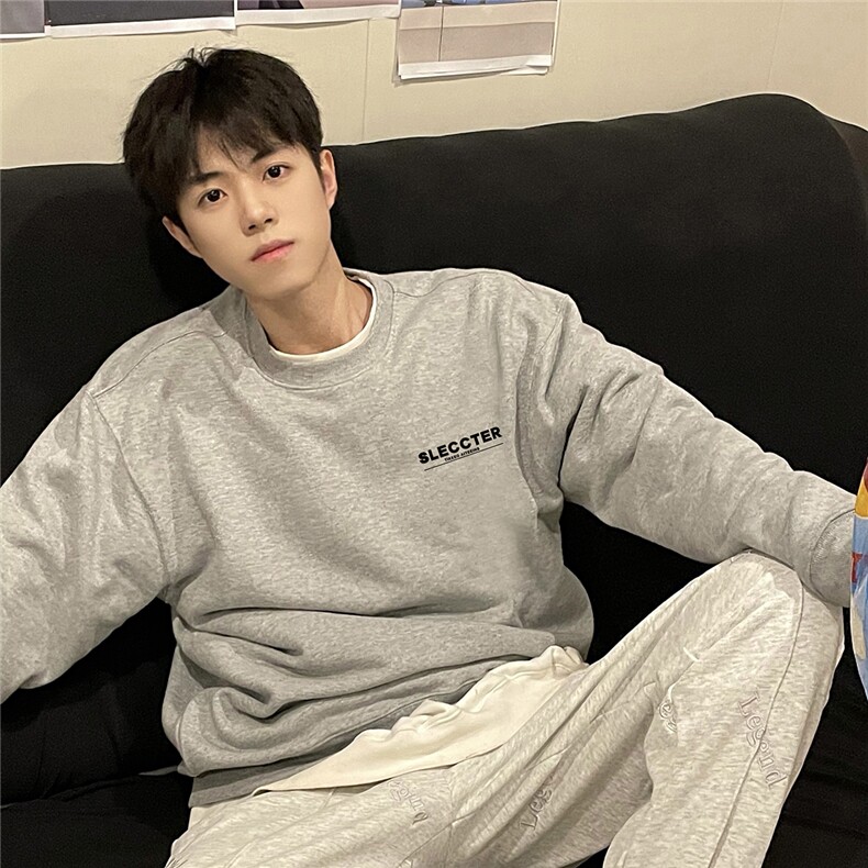 潮流秋装圆领长袖卫衣男生休闲内搭上衣服D328-Y001-P35,男装卫衣,电商D328