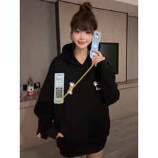 网图趣味可拆卸连帽卫衣情侣男女同款魔术贴装饰设计感外套，女装短外套，星座410-6（原星座1304-1）