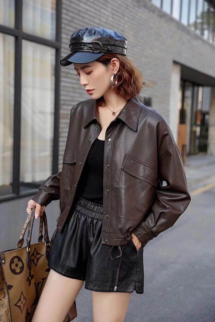 休闲皮上衣，其它，艾美多姿