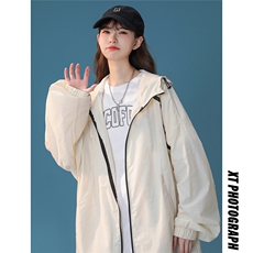 1中性无影墙风连帽滚边设计大码M-5XL潮牌防晒服男FS77005P45控68，男装防晒衣，星座226-2