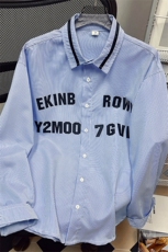 中性风条纹七分袖衬衫女日系大码M-5XL港风长袖衬衫男CCS8018P45，男装衬衫，星座227-7