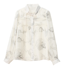 2026春新款新中式印花衬衫女长袖，女装衬衫，板酷