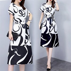 广州十三行高端醋酸连衣裙女夏季2025新款洋气妈妈减龄雪纺裙，女装连衣裙，火爆靓佳人